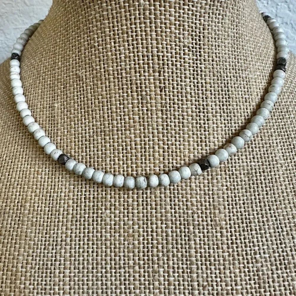 KIRG howlite and sterling silver choker necklace